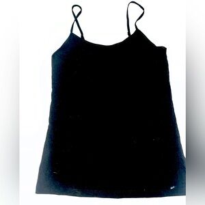 Women’s Spaghetti Strap Black Tank with Adjustable Straps